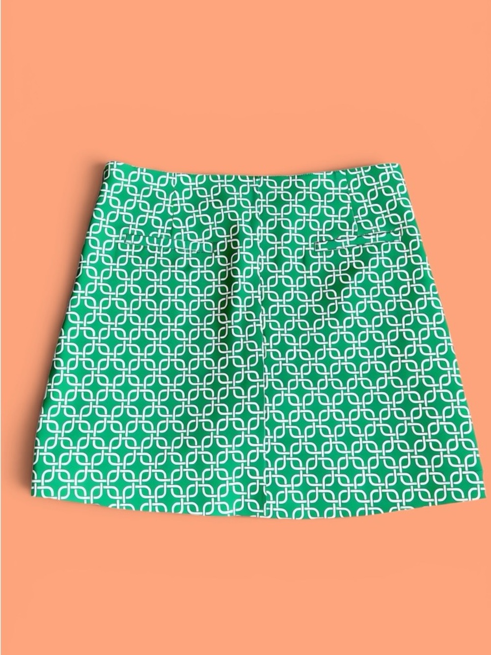 Green Geometric Print A-Line Golf Skort - Picture 3 of 4